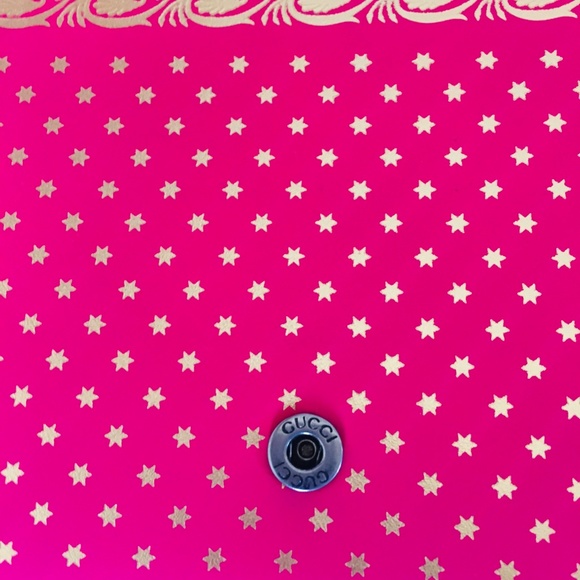 New Authentic Gucci Guccy Logo Moon & Stars Leather Wallet Chain Small P… - Picture 12 of 15